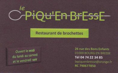  -  - Restaurant Le Piqu'en Bresse